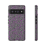 Grey and Pink Leopard Print Tough Phone Case