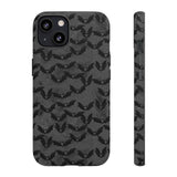 Grey Spooky Bat Print Tough Phone Cases