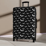 Black Bat Print Suitcase Gothic Travel Bag
