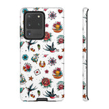 White Old School Retro Tattoo Tough Phone Case
