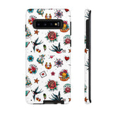 White Old School Retro Tattoo Tough Phone Case