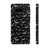 Black Spooky Bat Print Tough Phone Cases