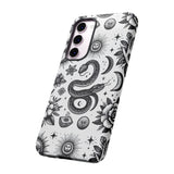 White Celestial Snake Goth Tough Phone Case