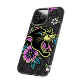 Floral Panther Print Tough Phone Case