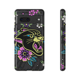 Floral Panther Print Tough Phone Case