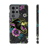 Floral Panther Print Tough Phone Case