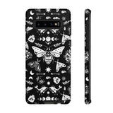 Black Celestial Witchy Moth Goth Tough Phone Case