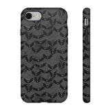 Grey Spooky Bat Print Tough Phone Cases