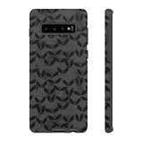 Grey Spooky Bat Print Tough Phone Cases