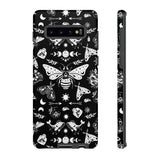Black Celestial Witchy Moth Goth Tough Phone Case