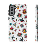 White Old School Retro Tattoo Tough Phone Case