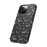 Black Spooky Bat Print Tough Phone Cases
