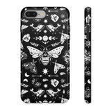 Black Celestial Witchy Moth Goth Tough Phone Case