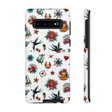 White Old School Retro Tattoo Tough Phone Case