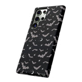 Black Spooky Bat Print Tough Phone Cases