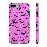 Pink Spooky Bat Print Tough Phone Cases