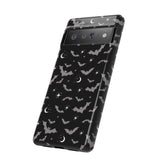 Black Spooky Bat Print Tough Phone Cases