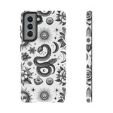White Celestial Snake Goth Tough Phone Case