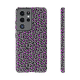 Grey and Pink Leopard Print Tough Phone Case