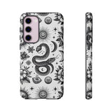 White Celestial Snake Goth Tough Phone Case