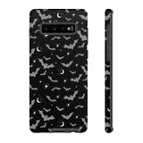 Black Spooky Bat Print Tough Phone Cases