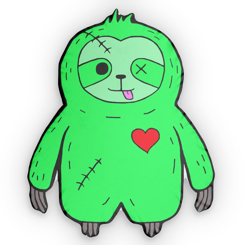 Undead & Adorable – Green Zombie Sloth Shaped Cushion