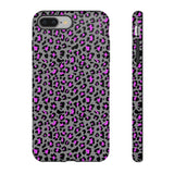 Grey and Pink Leopard Print Tough Phone Case