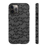 Grey Spooky Bat Print Tough Phone Cases