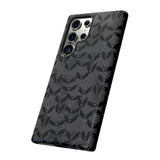 Grey Spooky Bat Print Tough Phone Cases