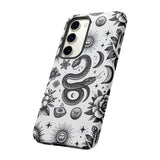 White Celestial Snake Goth Tough Phone Case