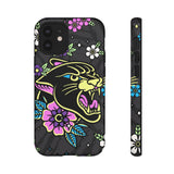Floral Panther Print Tough Phone Case