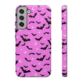 Pink Spooky Bat Print Tough Phone Cases