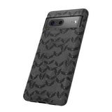 Grey Spooky Bat Print Tough Phone Cases