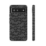 Grey Spooky Bat Print Tough Phone Cases
