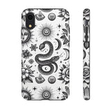 White Celestial Snake Goth Tough Phone Case