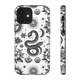 White Celestial Snake Goth Tough Phone Case