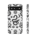 White Celestial Snake Goth Tough Phone Case