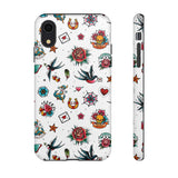 White Old School Retro Tattoo Tough Phone Case