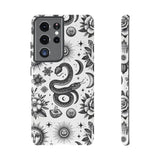 White Celestial Snake Goth Tough Phone Case