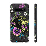 Floral Panther Print Tough Phone Case