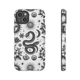 White Celestial Snake Goth Tough Phone Case