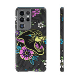 Floral Panther Print Tough Phone Case