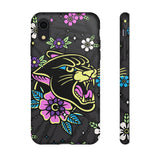 Floral Panther Print Tough Phone Case