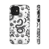 White Celestial Snake Goth Tough Phone Case