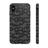 Grey Spooky Bat Print Tough Phone Cases