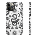 White Celestial Snake Goth Tough Phone Case