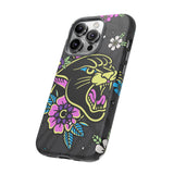 Floral Panther Print Tough Phone Case
