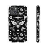 Black Celestial Witchy Moth Goth Tough Phone Case