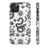 White Celestial Snake Goth Tough Phone Case