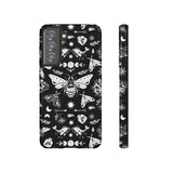 Black Celestial Witchy Moth Goth Tough Phone Case